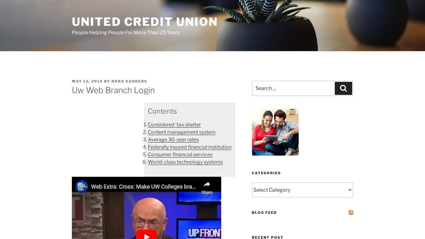 Uw Web Branch Login - United Credit Union